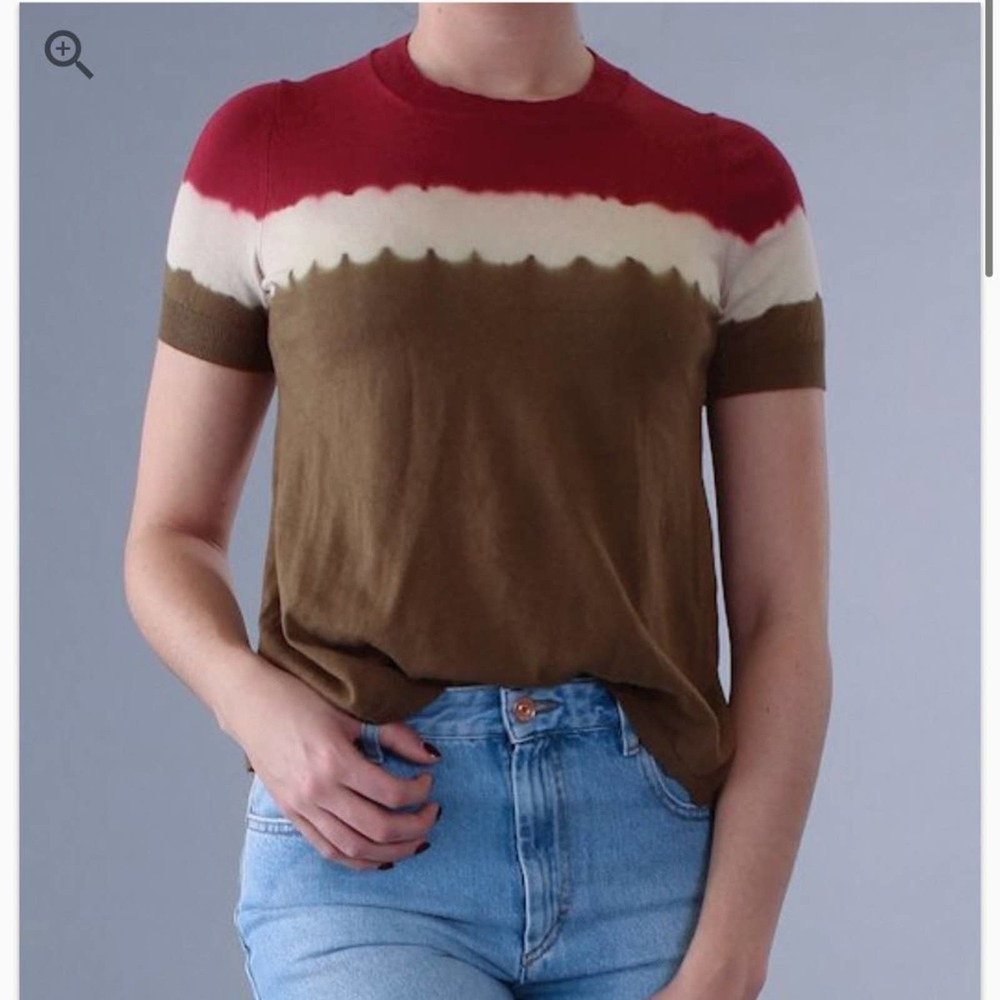 Isabel Marant Etoile Cotton-Cashmere Tie Dye Short Sleeve Sweater Small